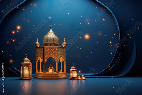 3D abstract background festive events, new year, elegant and modern, Islamic new year concept