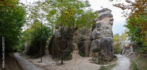 Landscape from the Dragons Garden  - Salaj county - Romania. A natural park with rocky formations photo