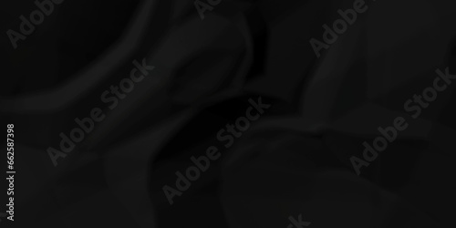 Dark crumple black fabric paper wrinkled poster template ,blank glued creased paper texture background. black paper crumpled backdrop background. used for cardboard and clarkboard.