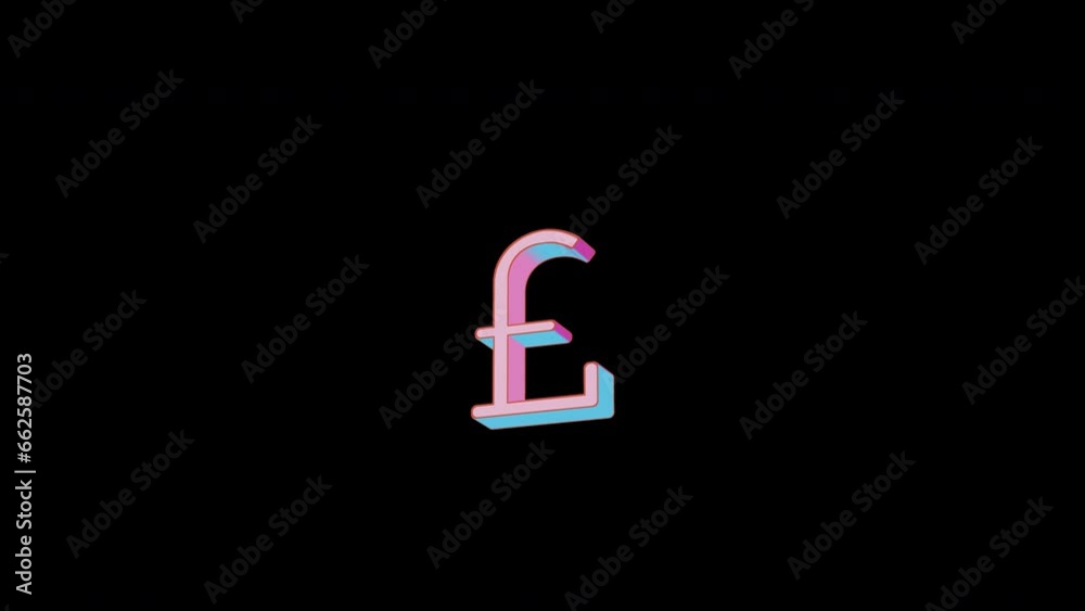 Bright pound sign icon is jumping merrily. Retro style. Alpha channel black. Looped from frame 120 to 240, Alpha BW at the end Bright pound sign icon is jumping merrily. Retro style. Alpha channel black. Looped from frame 120 to 240, Alpha BW at the end
