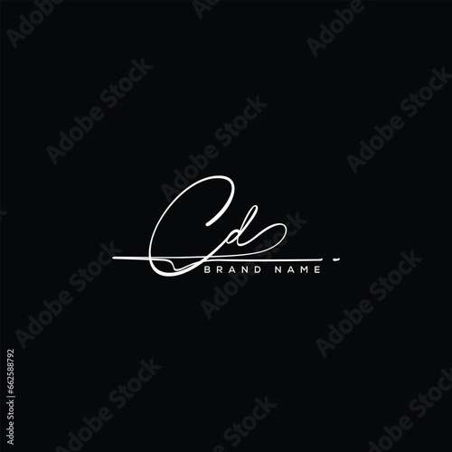  CD letter beauty handwriting vector logo. 