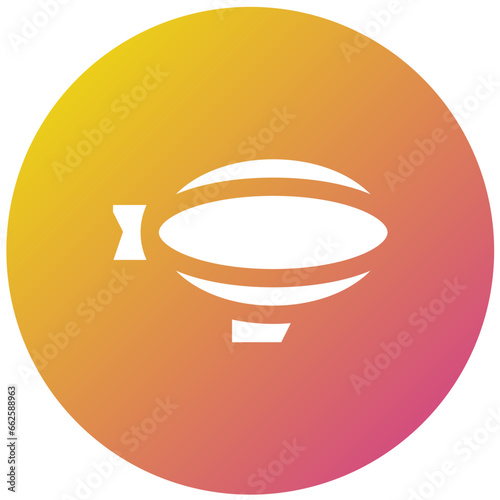 Flying Airship Vector Icon Design Illustration