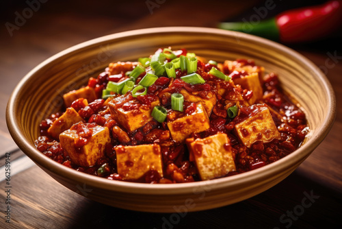 Ma Po Tofu A Sichuan dish featuring silken tofu in chilies broth