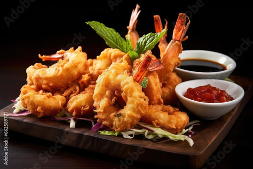 Japanese prawn tempura, deep fried prawn
