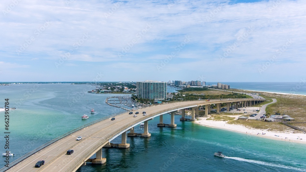 Aerial view of Perdido Pass Bridge in Orange Beach, Alabama Aerial view of Perdido Pass Bridge in Orange Beach, Alabama
