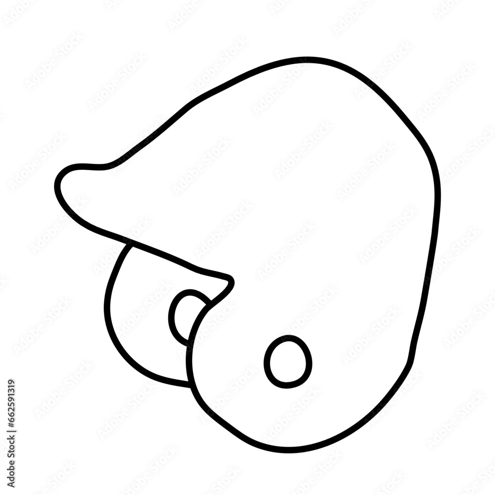 helmet of american baseball hand drawn Icon helmet of american baseball hand drawn Icon