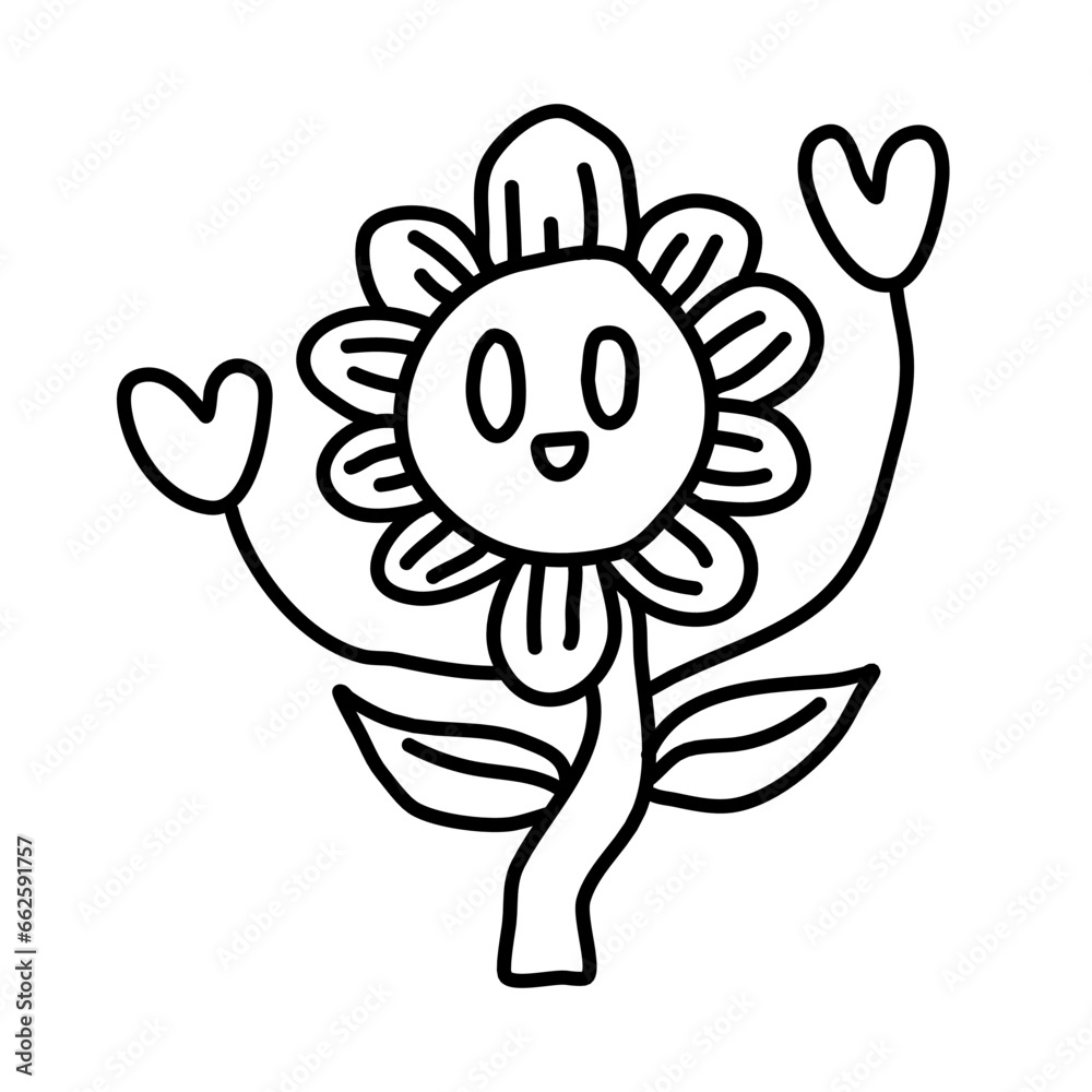 happy flower of world kindness hand drawn Icon happy flower of world kindness hand drawn Icon