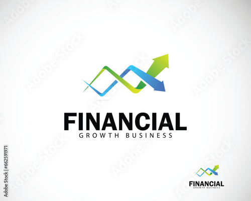Free Download Financial logo creative growth diagram business invest design concept arrow up color gradient - GFXLoad