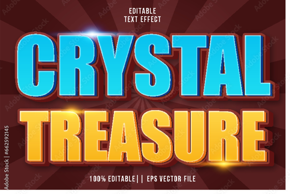 Crystal Treasure Editable Text Effect 3D Gradient Style