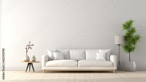 View of white living room in modern style