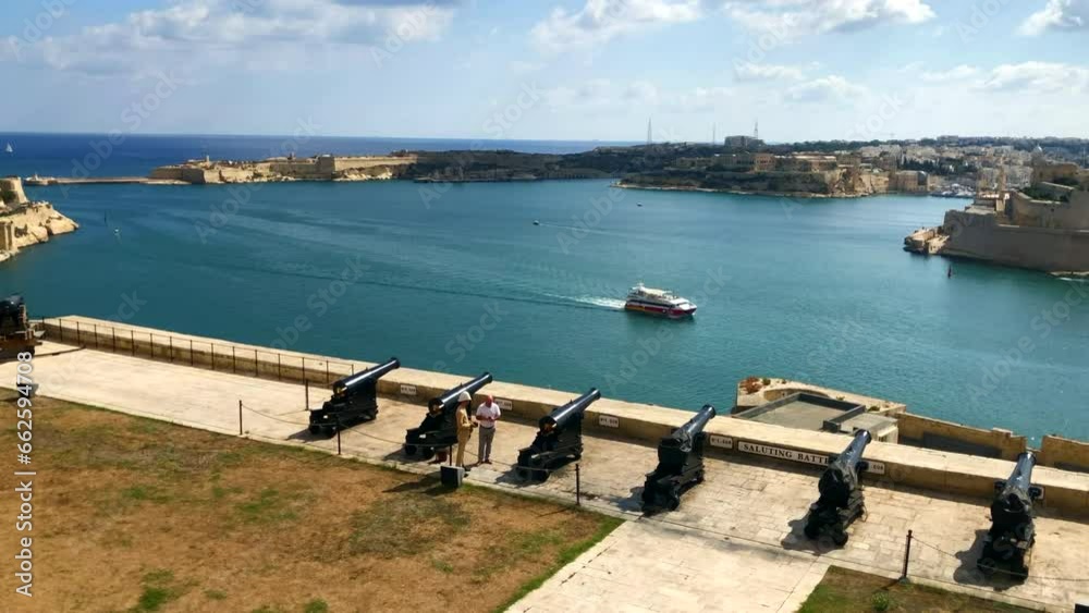 Saluting Battery. View of the Grand Harbour. Valletta, Malta. Saluting Battery. View of the Grand Harbour. Valletta, Malta.