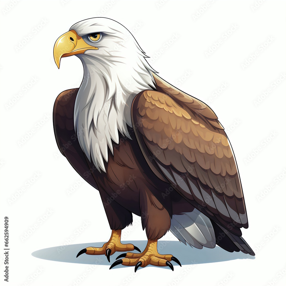 Obraz premium Bald Eagle Cartoon Vector Illustration