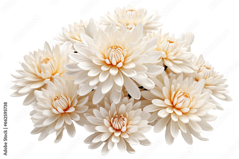 Chrysanthemum 3D Render isolated on transparent background, Generative Ai