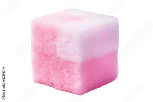 Cotton Candy Cube isolated on transparent background, Generative Ai