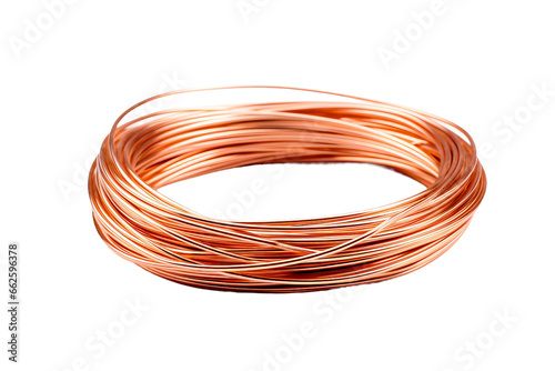 Copper Wire isolated on transparent background, Generative Ai