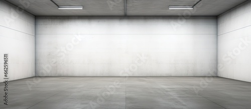 Canvas-taulu Empty white garage room in the house With copyspace for text