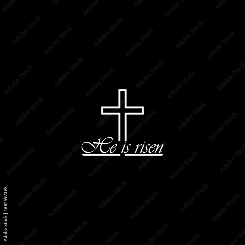 He is risen sign icon isolated on dark background He is risen sign icon isolated on dark background