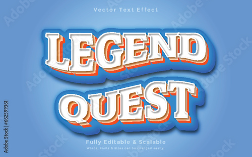 Legend Quest 3d text effect templet