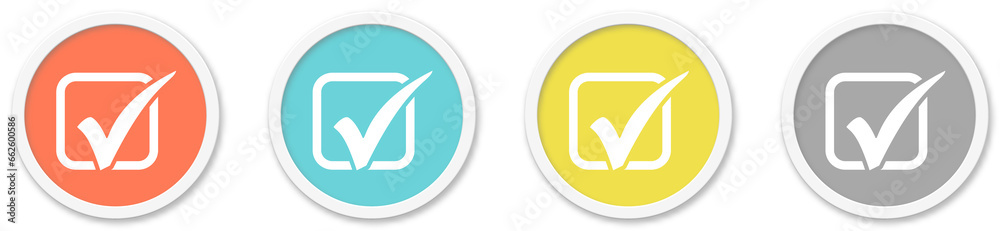 Wahl Icon - Symbol auf 4 runden Buttons - obrazy, fototapety, plakaty 