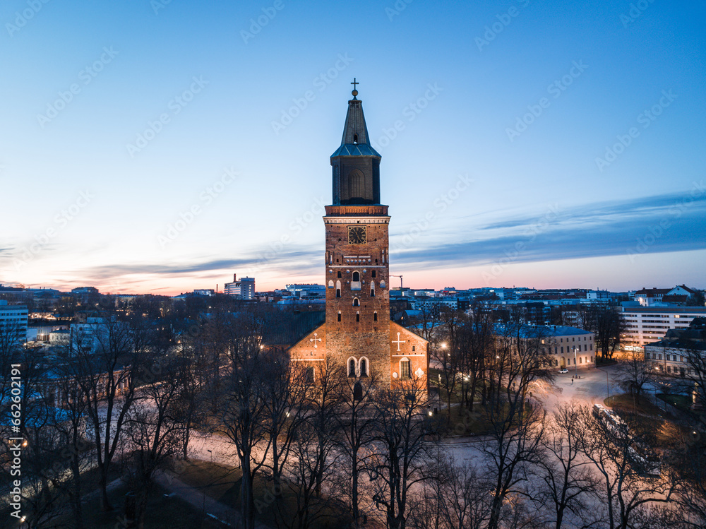 Turku Cathedral in the morning in Turku, Finland