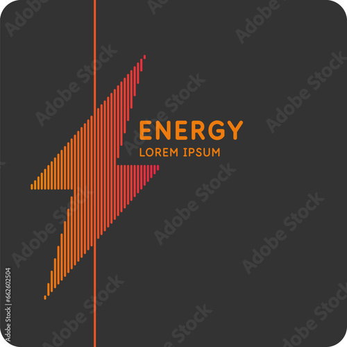 The energy designation icon. The picture represents electricity, voltage. Icon of lightning, thunder.
