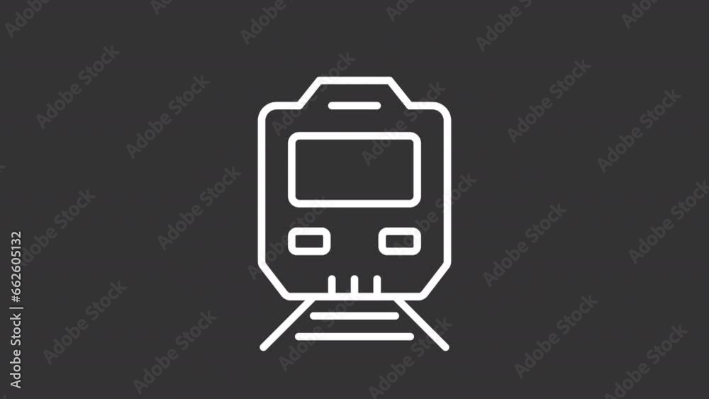 Set of 2D white icon simple animations representing railway industry, HD video with transparent background, seamless loop 4K video. Set of 2D white icon simple animations representing railway industry, HD video with transparent background, seamless loop 4K video.