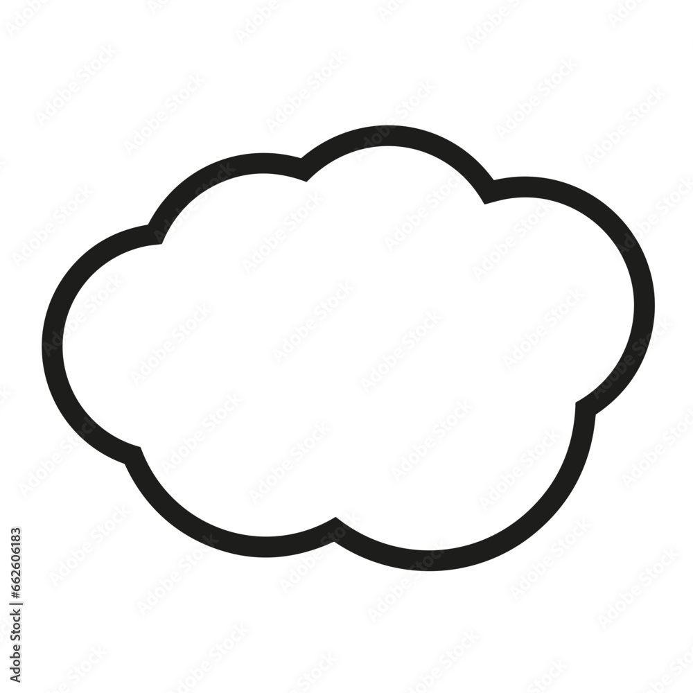 Cloud storage icon symbol vector image. Illustration of the database server hosting cloud system digital design image