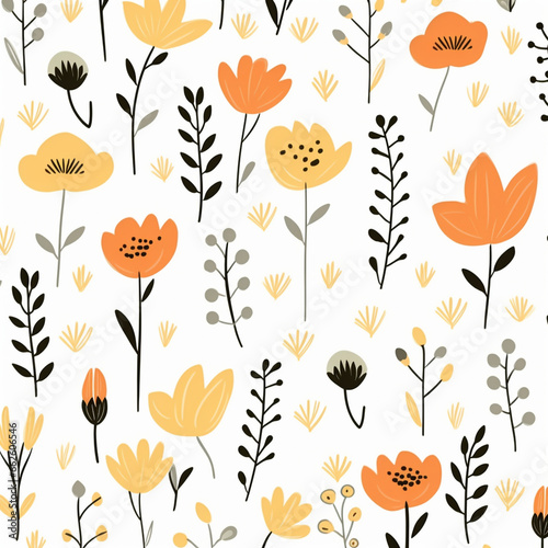 a painted texture with cute little flowers.