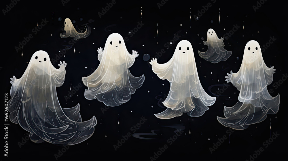 Playful Halloween Ghosts Playful Halloween Ghosts