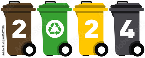 Bonne Année 2024 poubelles recyclage 6