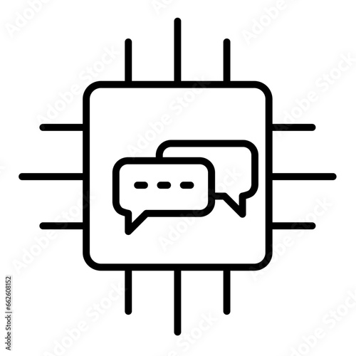 natural language processing NLP icon, artificial intelligence simple vector icon