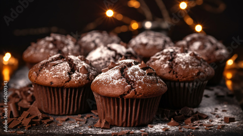 Chocolate muffins dessert dark
