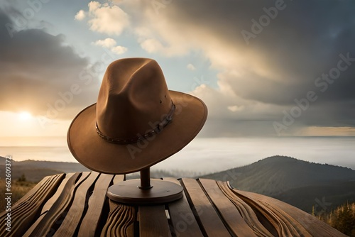 cowboy hat on a ranch
