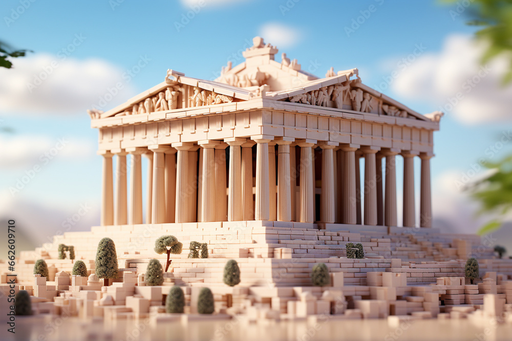 A Minimalist Representation Of The Parthenon Using Simple Geometric A Minimalist Representation Of The Parthenon Using Simple Geometric