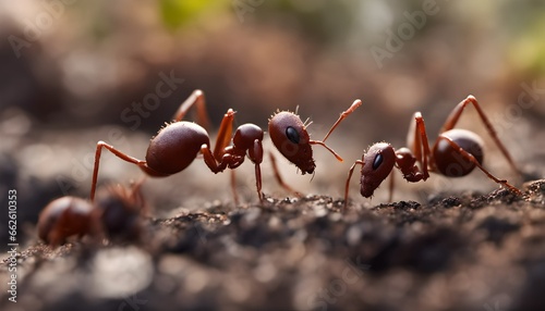 a close up macro view of a  bunch of army ants  © freelanceartist