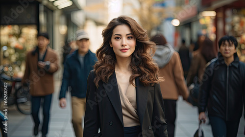 Tokyo City Hustle: Businesswoman's Urban Odyssey - Fictional Person, Generative AI © FagegCreative