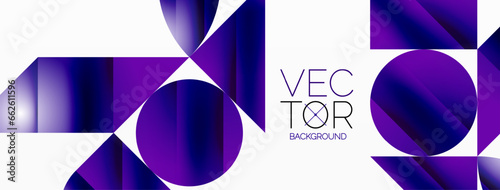 Serene gradient template. Circles and triangles mingle in minimalist perfection. Gentle fusion of forms and hues creates balanced yet captivating backdrop, embodying modern sophistication