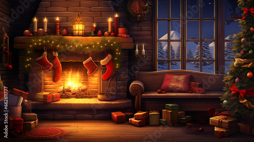 Cozy christmas holiday background