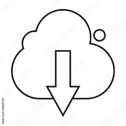 Cloud storage icon symbol vector image. Illustration of the database server hosting cloud system digital design image