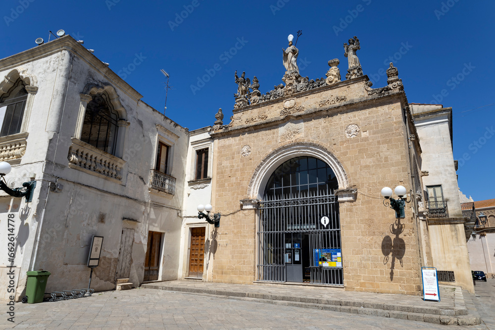NARDO', ITALY, JULY 17, 2022 - View of the Seat of the Immaculate, place of the public seat, now home of the tourism office, Nardò, province of Lecce, Puglia, Italy