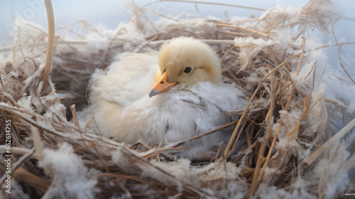 Duck winter nest wing