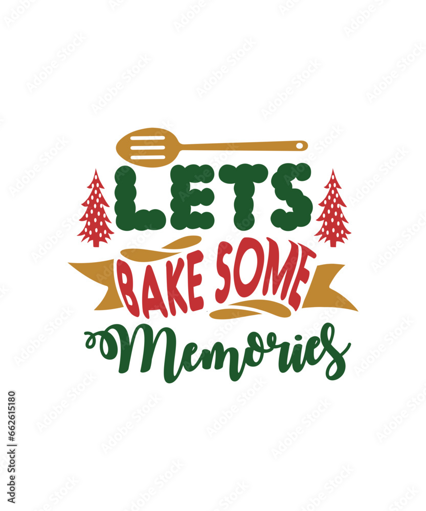 Naklejka premium Christmas Kitchen Towels Svg Bundle, Christmas Baking Svg, Apron Baking Quotes Svg