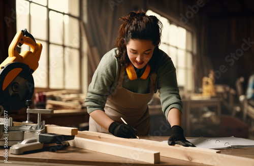 carpenter is working in workshop