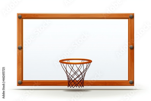 Basketball backboard with hoop on white background Generative AI © LayerAce.com