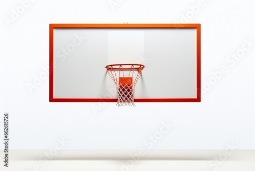 Basketball backboard with hoop on white background Generative AI © LayerAce.com