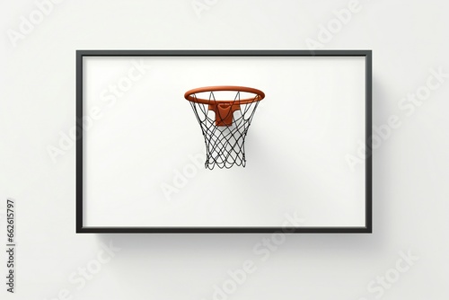 Basketball backboard with hoop on white background Generative AI