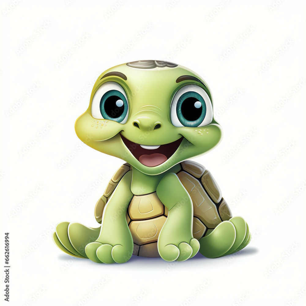 Fototapeta premium Playful Turtle Cartoon Vector Illustration