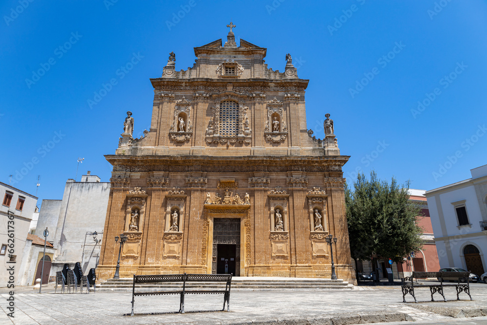 Fototapeta premium The Sanctuary of the Most Holy Crucifix of Piety (Santissimo Crocifisso della Pietà) in Galatone, province of Lecce, Puglia, Italy