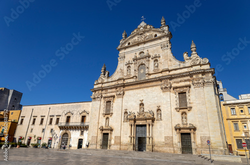 GALATINA  ITALY  JULY 16  2022 - The Mother Church of Saints Peter and Paul in Galatina  province of Lecce  Puglia  Italy