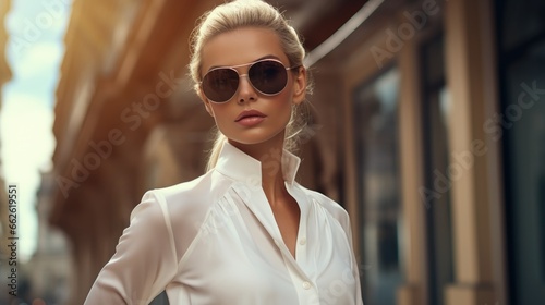 Fashion portrait of a Latin American model in fashionable clothes. Bright and modern look. Women's fashion and beauty.